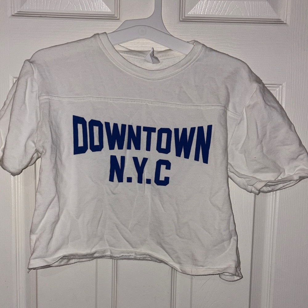 Zara White Crop Sweatshirt size 13-14